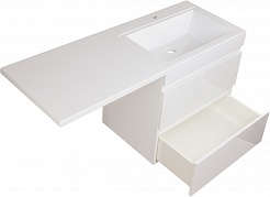 Style Line Мебель для ванной Даллас 150 R Люкс Plus 2 ящика подвесная белая – фотография-10